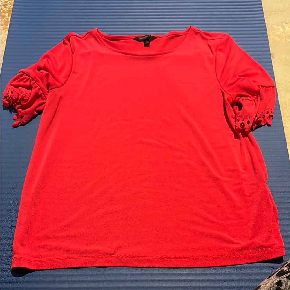 Banana Republic Red Puff Sleeve Blouse